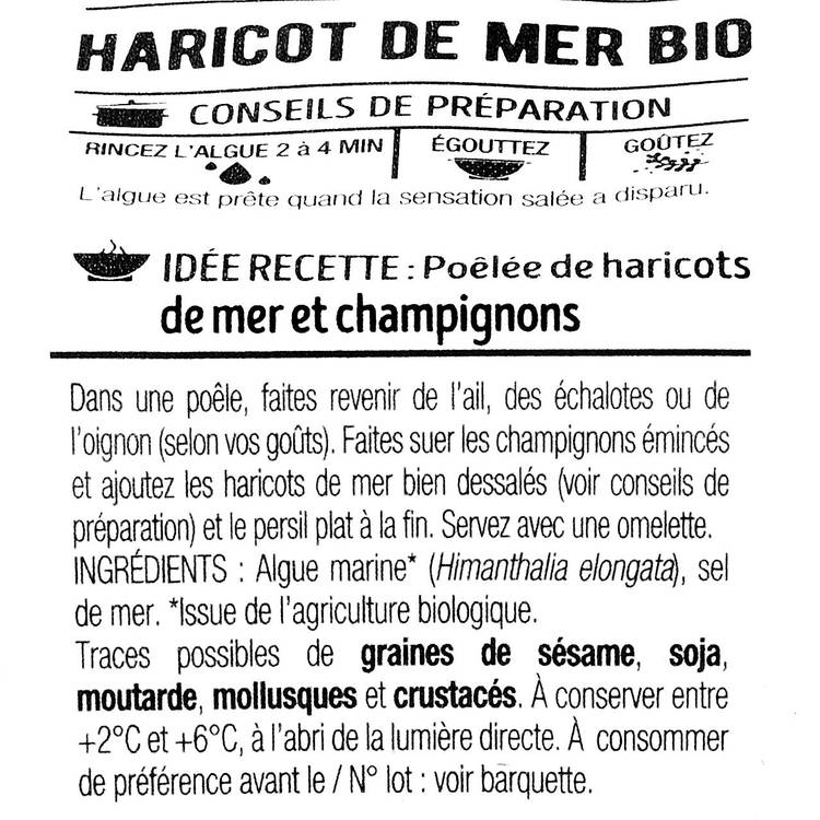 Haricot de mer bio - 50g - 3
