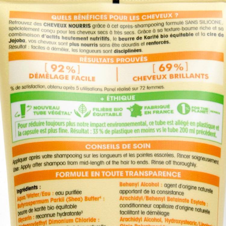 L'Après-shampoing au karité et céramides d'argan  "So'Bio Etic" - 2