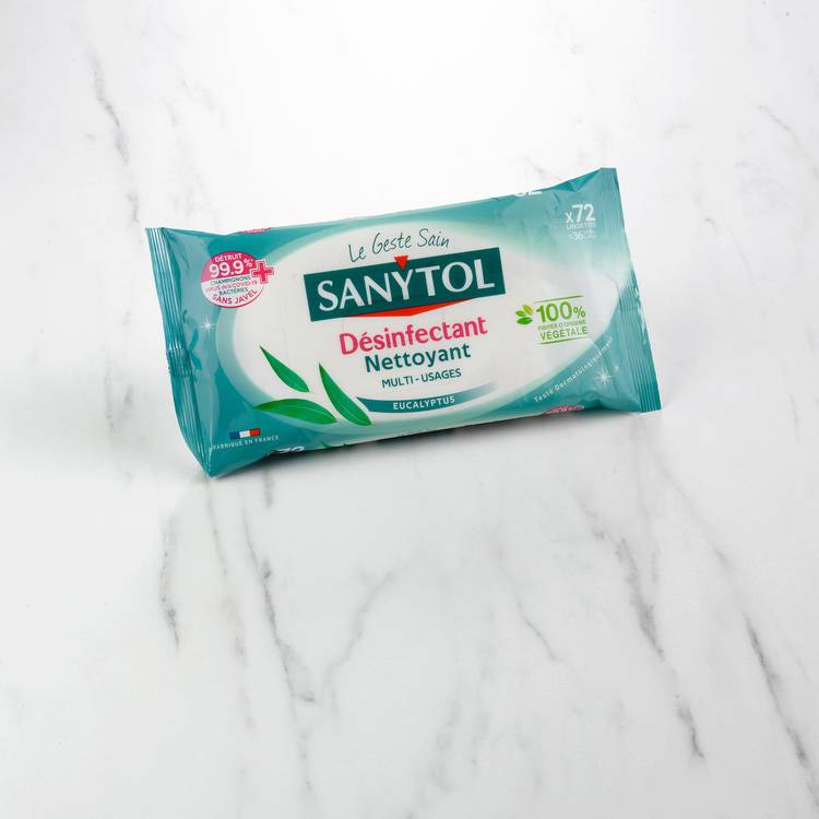 Les Lingettes désinfectantes eucalyptus multi-usage "Sanytol"