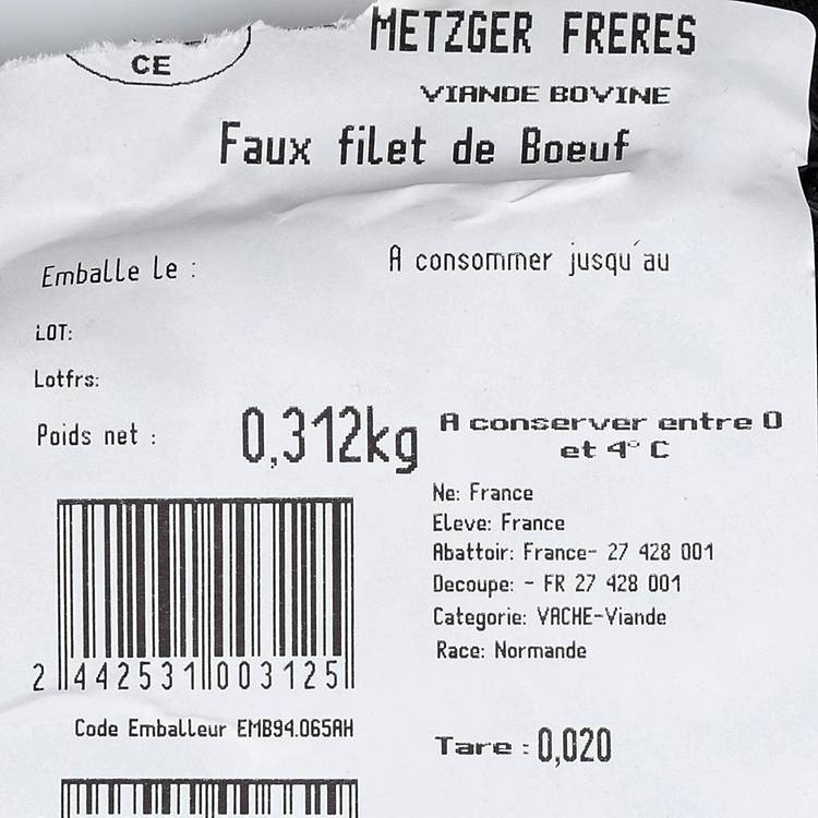 Le Faux-filet*** de bœuf maturé de Normandie - Metzger Sélection - 2