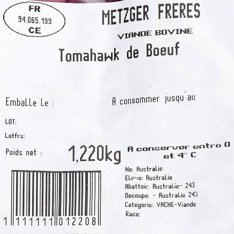 Le Tomahawk*** de Wagyu Australien - Metzger Frères - 3