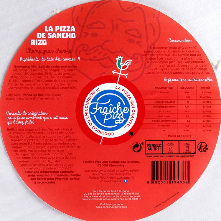 La Pizza fraîche champignons - chorizo - 3