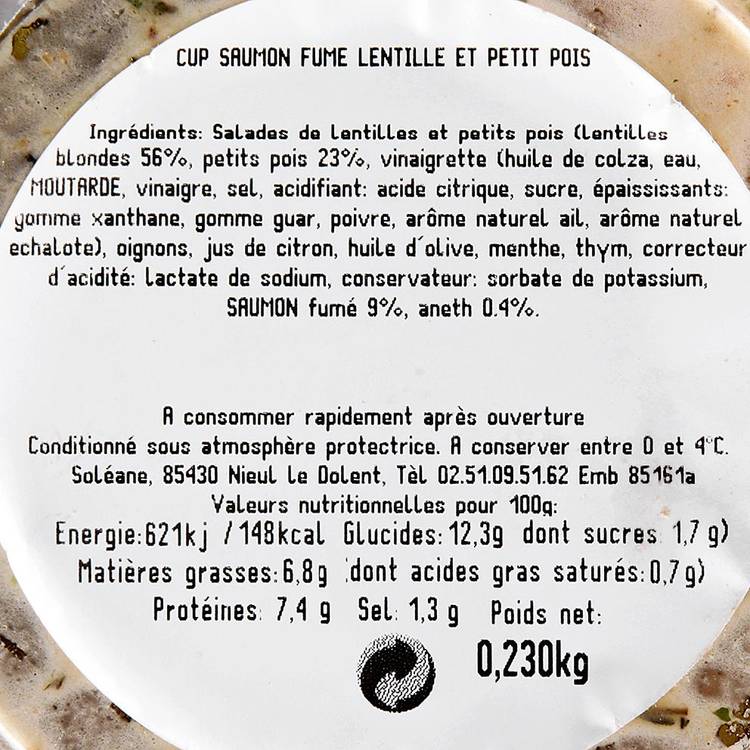 Les Lentilles au Saumon Fumé 230g - 3