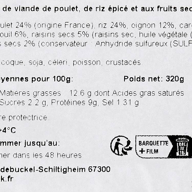 La Ballotine de poulet fruits secs et riz 320g - 3