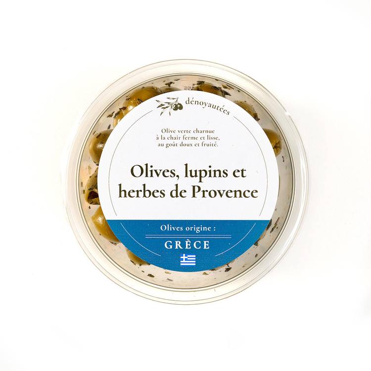 Les Olives vertes dénoyautées aux lupins et Herbes de Provence - 2