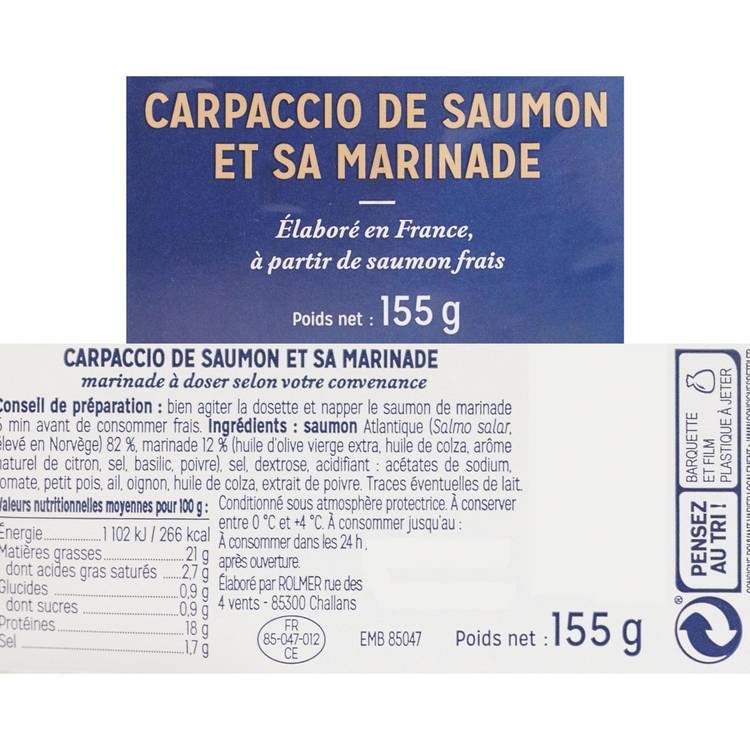 Le Carpaccio saumon et sa marinade 155g - 3