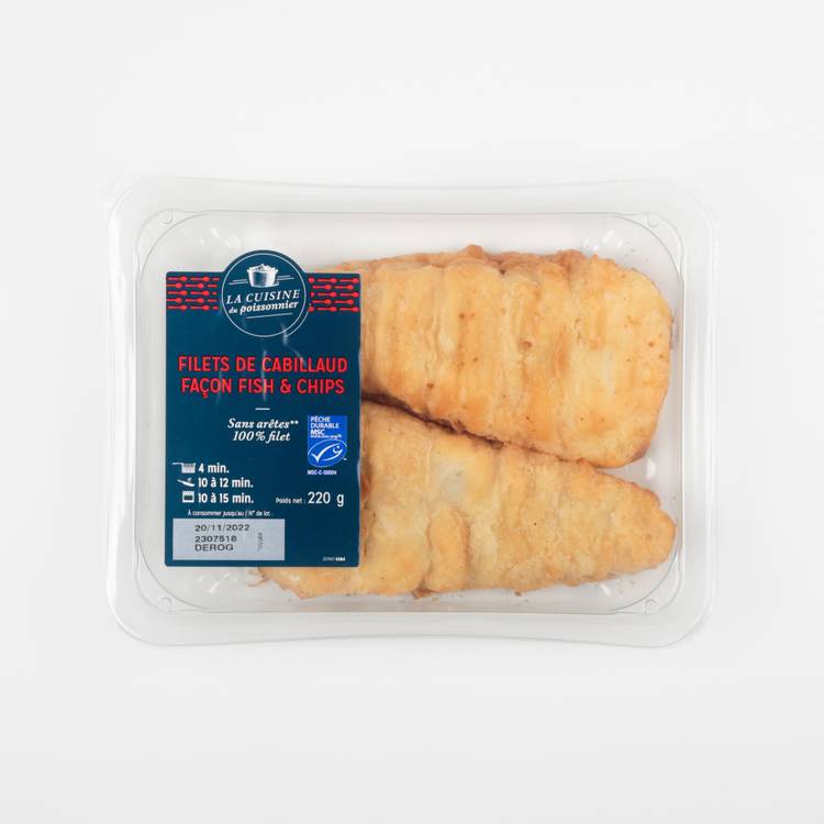 Les Filets de cabillaud Fish & Chips x4 440g "La cuisine du poissonnier" - 2