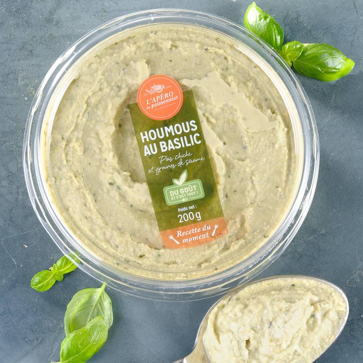 Le Houmous au basilic, pois chiche et graines de sésame