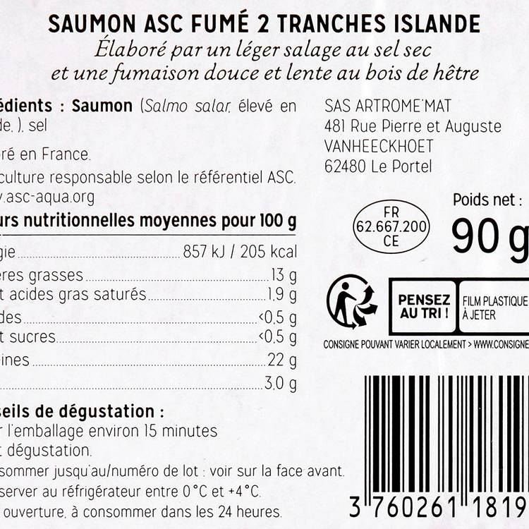 Le Saumon fumé d'Islande ASC 2 tranches - 2