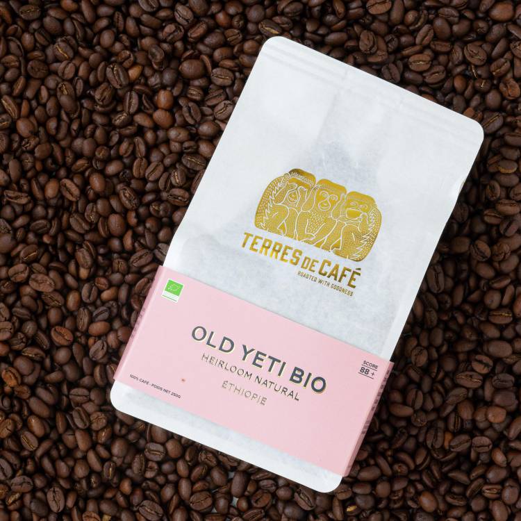 Le Moka old yeti nature BIO d'Ethiopie - café en grains en paquet de 250g