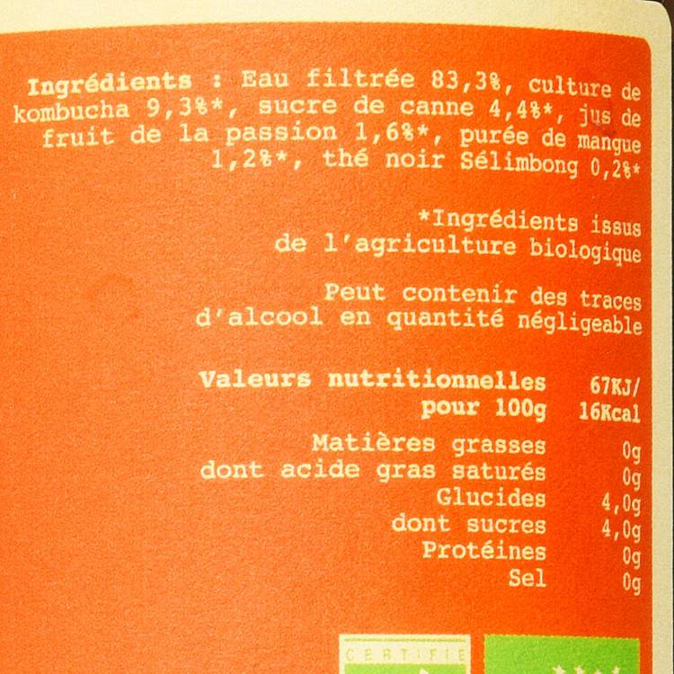 Le Kombucha darjeeling passion mangue BIO - 3