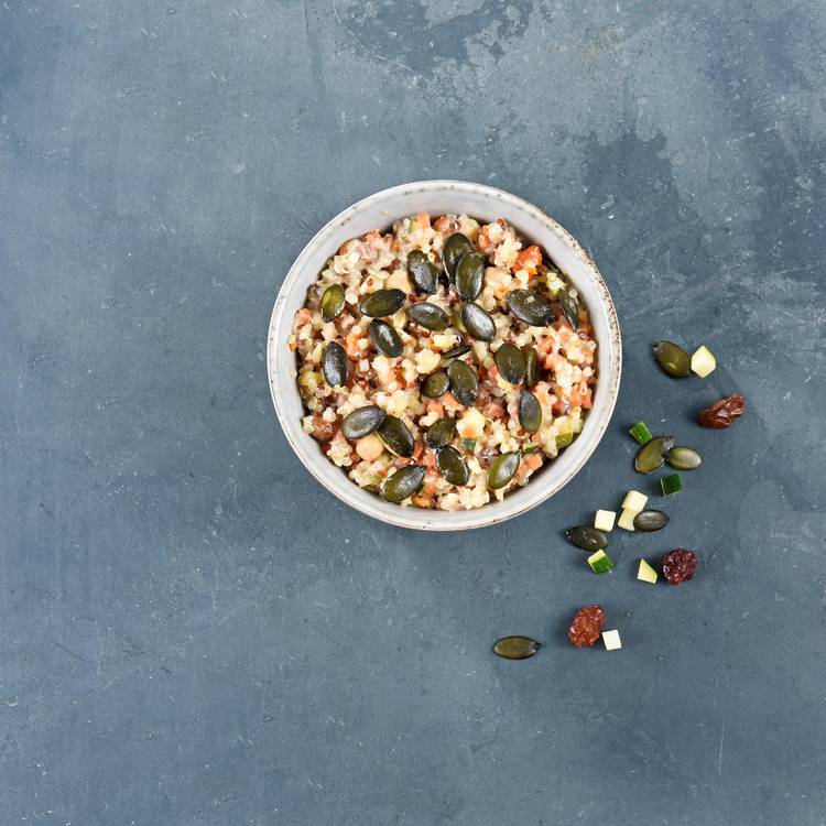 La Quinoa avec graines de courges et tartinable poivron