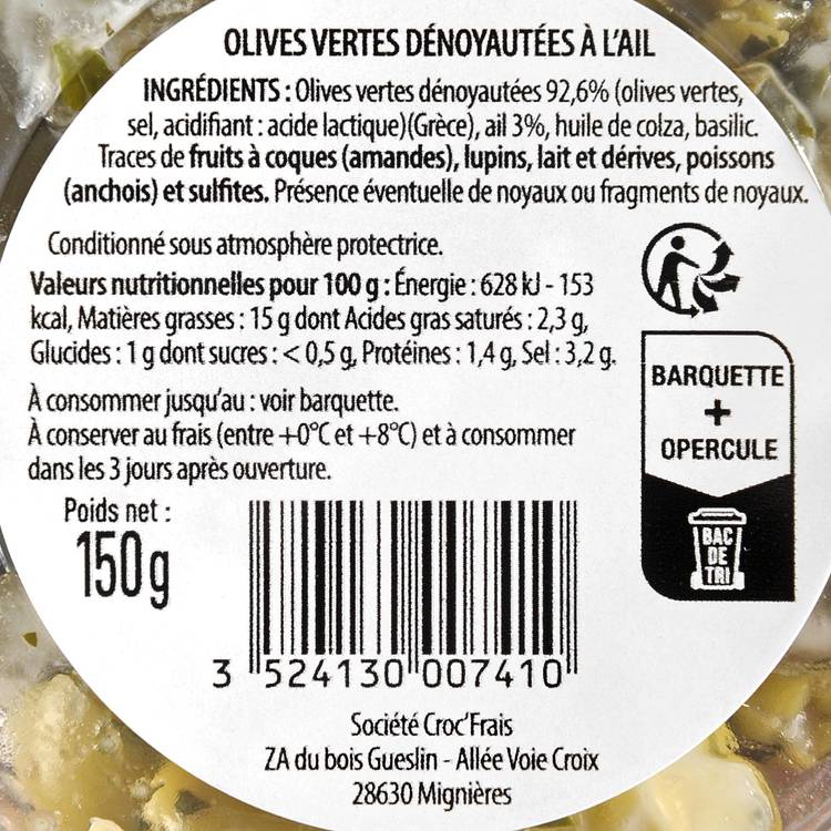 Les Olives vertes dénoyautées à l'ail - 3