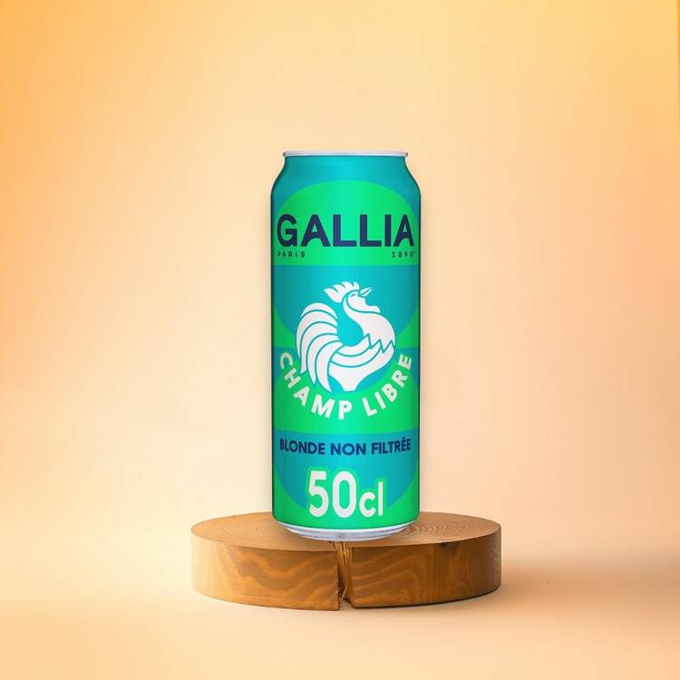 La Bière blonde non filtrée Gallia  en canette