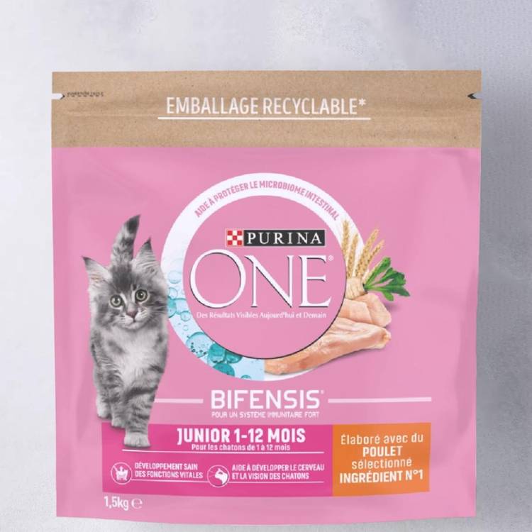 Les Croquettes junior pour chaton au poulet  "PURINA ONE"
