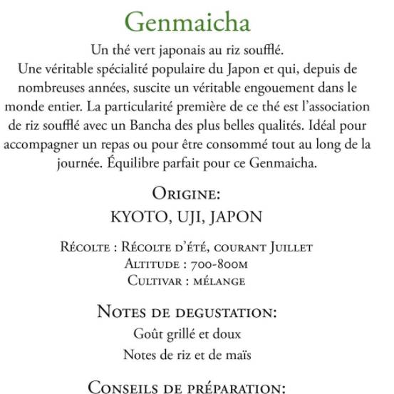 Le Thé Matcha IRI Genmaicha BIO, thé vert du Japon en paquet de 100g en vrac - 3