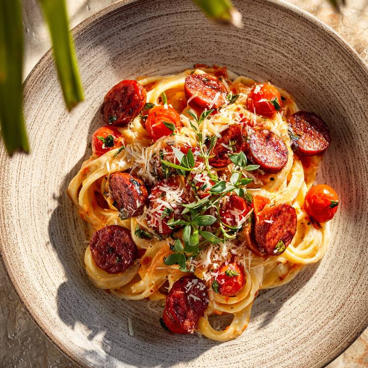 Les Pâtes au chorizo