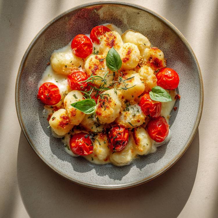 Les Gnocchis gratinés à la mozzarella