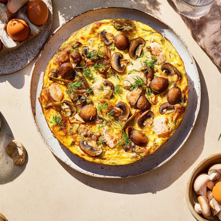 La Frittata aux champignons et au poulet