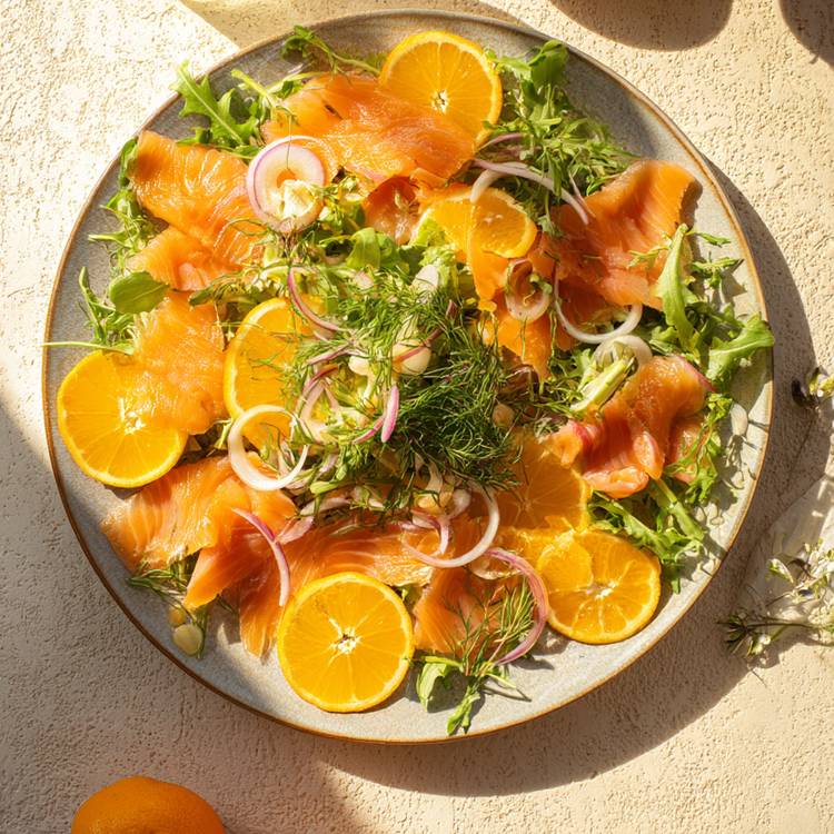 La Salade orange et saumon fumé
