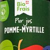 Le  Pur jus de pomme et myrtille BIO