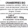 Les Cranberries BIO