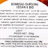 Les Bonbons oursons BIO et vegan