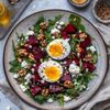 La Salade de betterave, mâche et œuf mollet