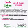 Les Tampons 100% coton BIO avec applicateur NORMAL "Love&Green"