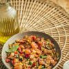 Le Tartare de  saumon avec courgettes et tomates séchées