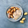Le Poulet champignons et pommes de terre grenailles