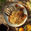 Le Crumble de légumes et pluma de porc