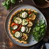 La tarte fine aux légumes grillés et pesto