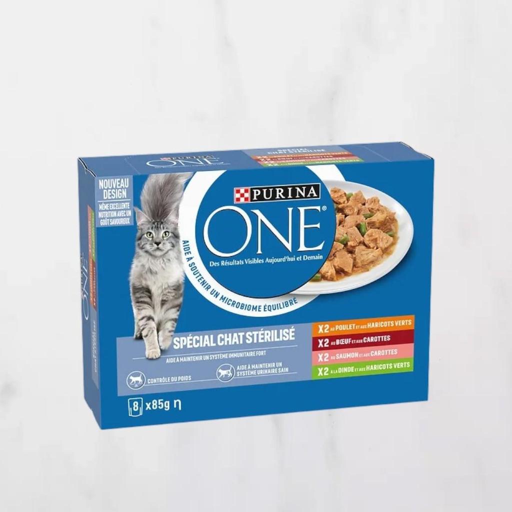 Les Sachets de pâtée pour chat stérilisé multi-variétés " Purina One" | mon-marché.fr | Produits Frais | 680 g