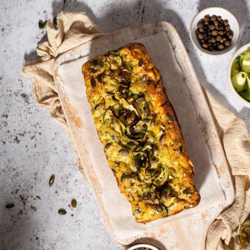 Le Cake courgette chèvre basilic