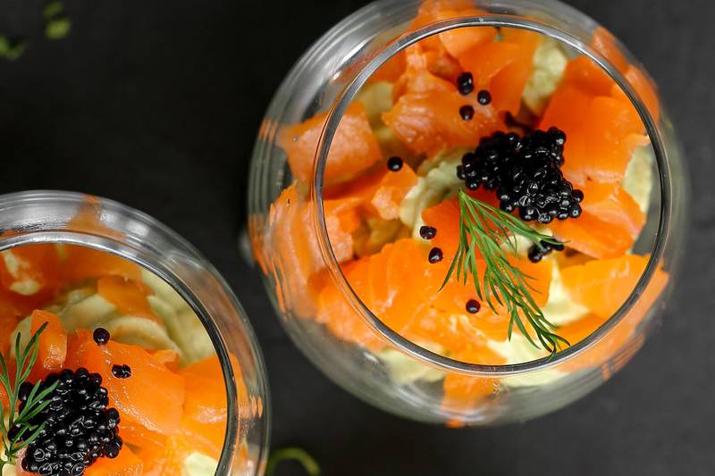 Les Verrines saumon et graines de chia