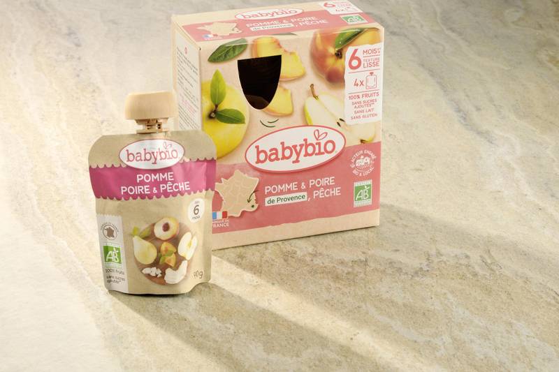 Compotes de pommes, poires, pêches BIO dès 6 mois monmarché.fr