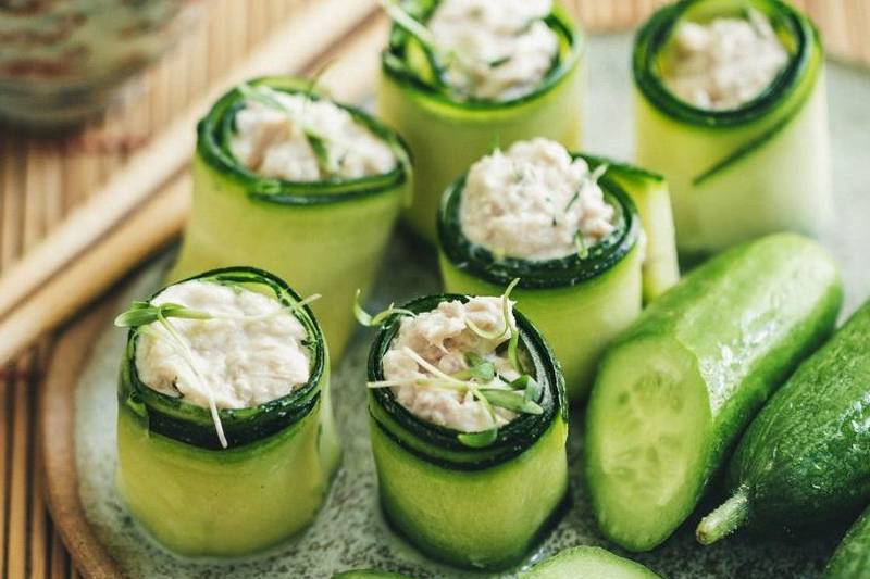 Le Concombre thon et fromage frais façon maki