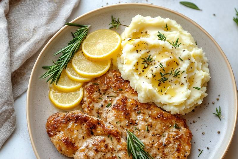 Les Escalopes de veau citron-romarin