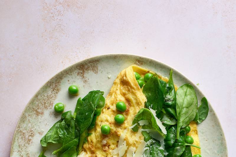 L'Omelette petits pois - épinards