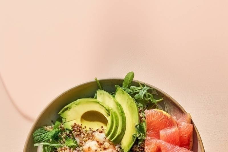 La Salade de quinoa, crevettes