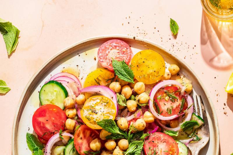 La Salade de tomates et pois chiches