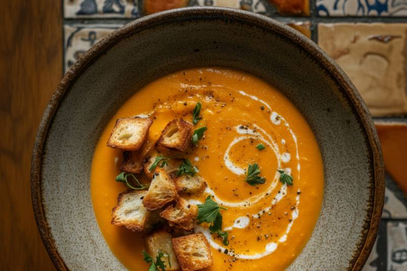 Le Velouté de butternut au lait de coco