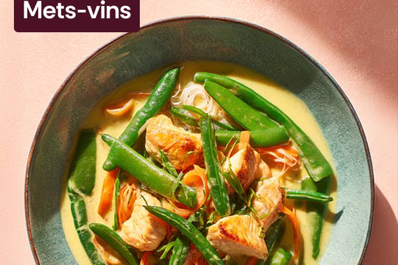 Le Wok poulet haricots plats et carottes