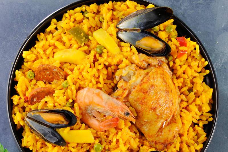 La Paella au poulet, chorizo et fruits de mer 350g monmarché.fr