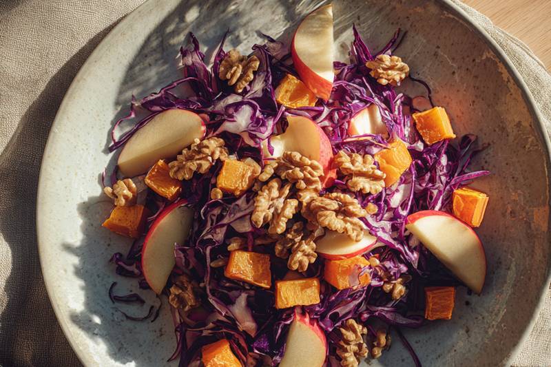 La Salade d'automne au chou rouge
