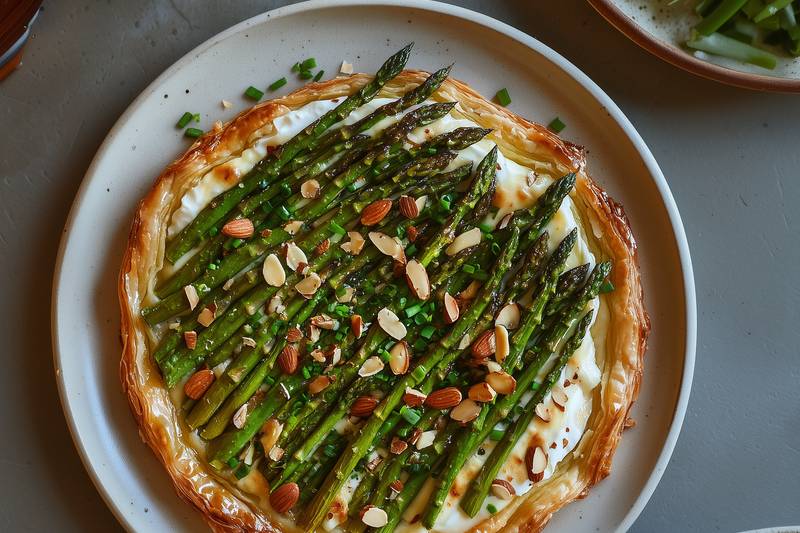 La Tarte fine aux asperges et au Roquefort AOP