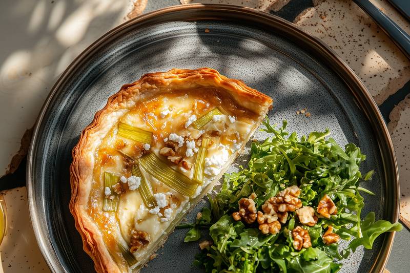 La tarte aux poireaux et chèvre frais