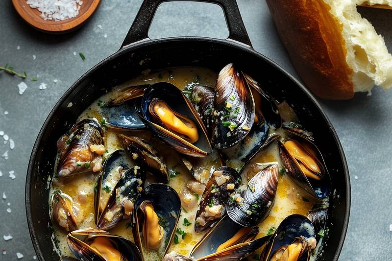 Les Moules frites au bleu d'Auvergne 🇫🇷