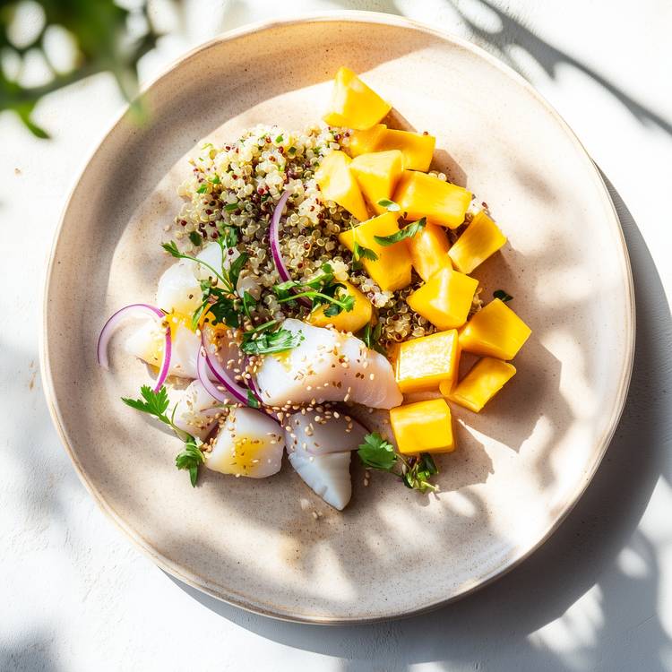 Le Ceviche de cabillaud et quinoa aux herbes fraîches